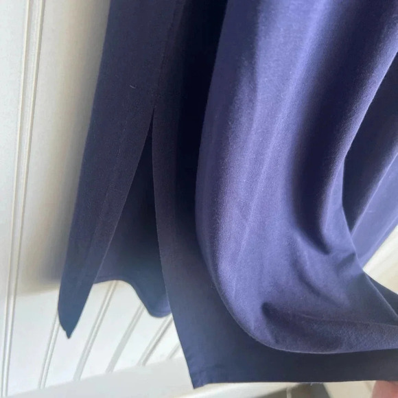 Eileen Fisher Size S Viscose Jersey Crew Neck Dress In Navy Blue - Picture 8 of 9